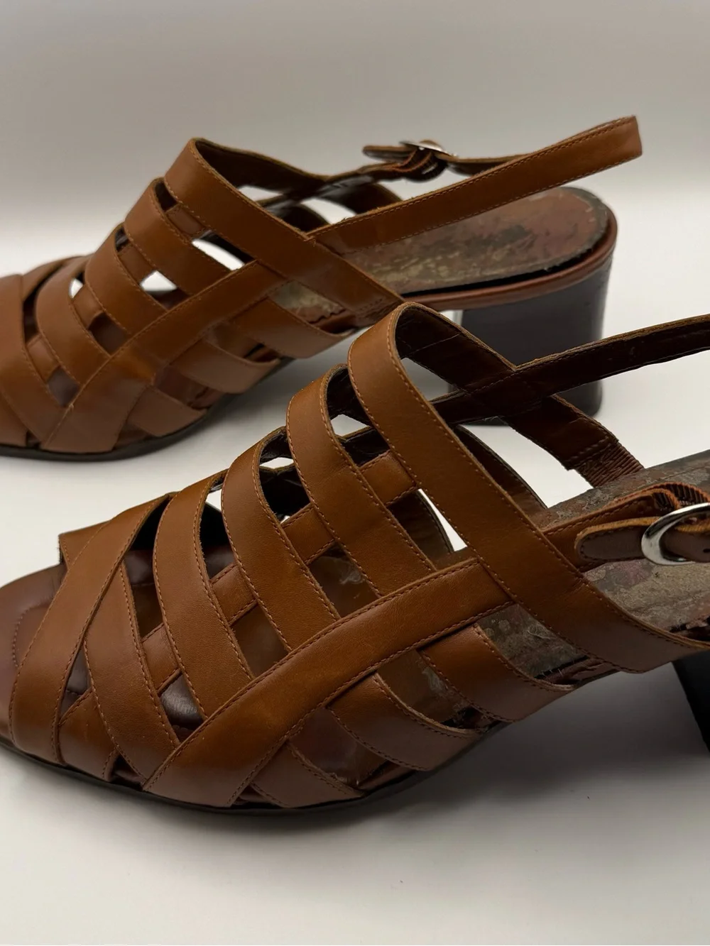 Naturalizer Tan Brown Strappy Slingback Sandals